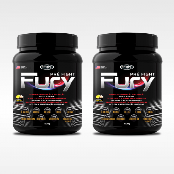 Combo Pré Fight Fury 500g Pré Treino Para Atletas 2un (50 doses)